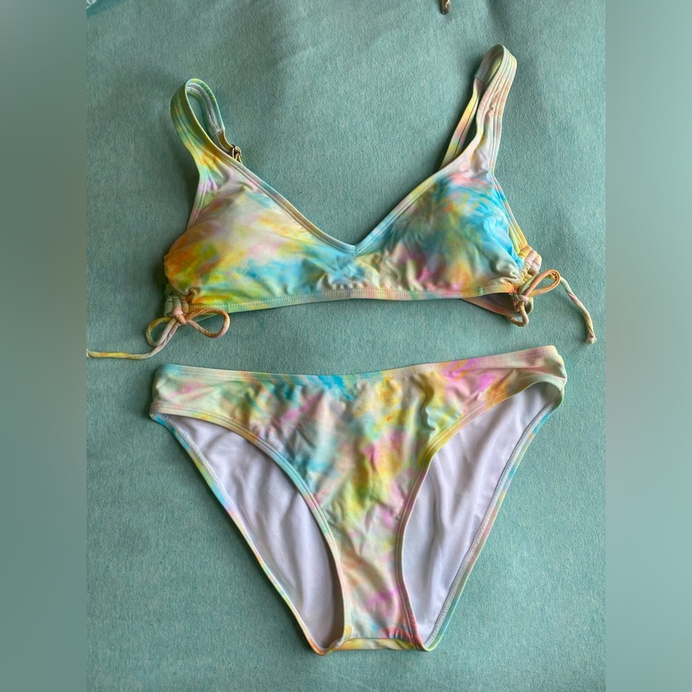 Colorful Tie-Dye Bikini Set.